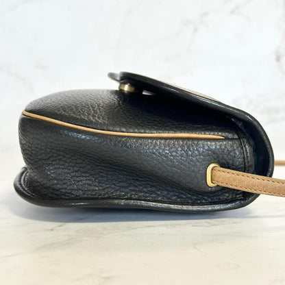 Christian Dior Shoulder Bag Purse CD Women’s Black Beige Leather Used Vintage