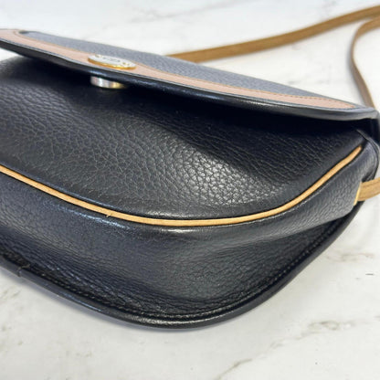 Christian Dior Shoulder Bag Purse CD Women’s Black Beige Leather Used Vintage