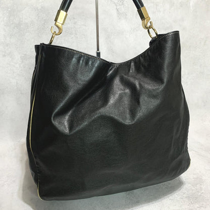Saint Laurent Bag YSL Cassandra Hand Tote Purse Leather Black Gold  Authentic