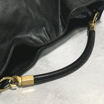 Saint Laurent Bag YSL Cassandra Hand Tote Purse Leather Black Gold  Authentic