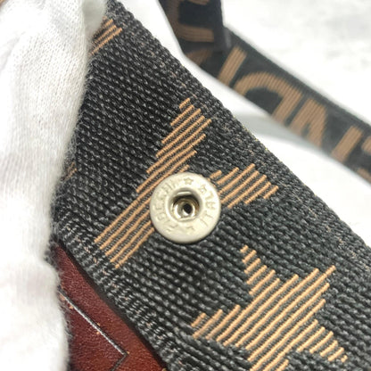 FENDI Bag FF Zucca Hand Tote Purse Canvas Brown Silver Used Women's Authentic