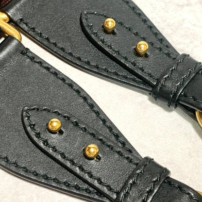 Christian Dior Shoulder Strap Embroidery Studs Logo Adjustable Canvas Red Silver