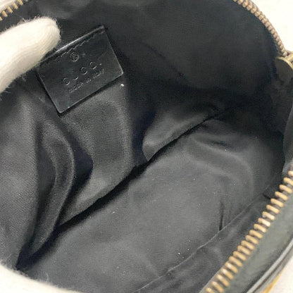 GUCCI Cosmetic Pouch GG Marmont Quilted Purse Leather Black Used Women's