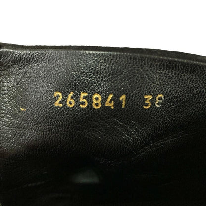 GUCCI Short Boots Shoes EU 38 US 8 Suede Leather Black Authentic