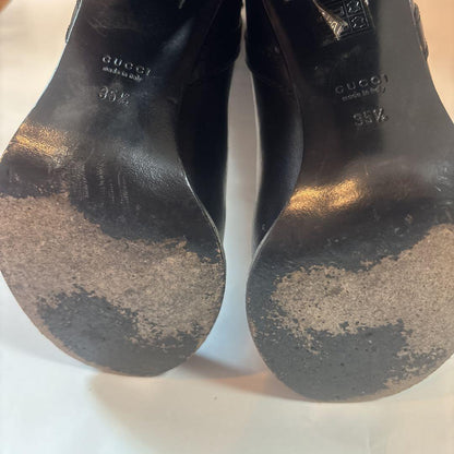 GUCCI Long Boots Shoes EU 35.5 US 5.5 Leather Black Authentic