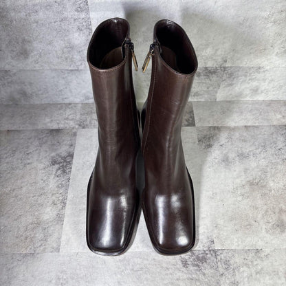 GUCCI Short Boots Shoes EU 35 US 5 Leather Brown Authentic