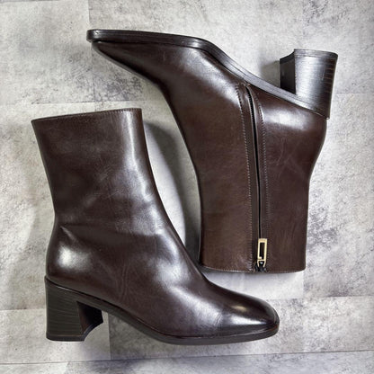 GUCCI Short Boots Shoes EU 35 US 5 Leather Brown Authentic