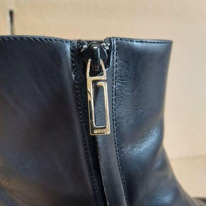 GUCCI Short Boots Shoes EU 37.5 US 7.5 Black Authentic