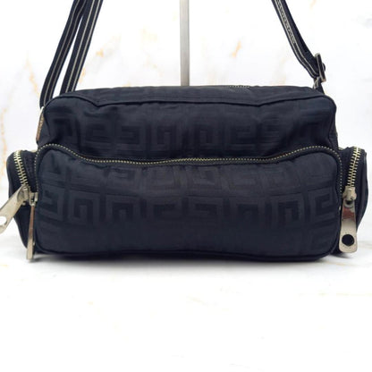 GIVENCHY Shoulder Bag Purse 4G Nylon Black Authentic