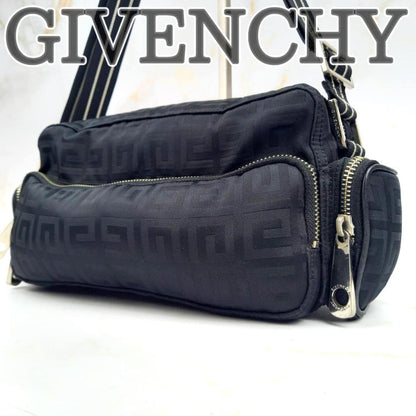 GIVENCHY Shoulder Bag Purse 4G Nylon Black Authentic