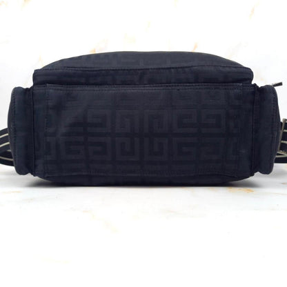 GIVENCHY Shoulder Bag Purse 4G Nylon Black Authentic