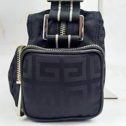 GIVENCHY Shoulder Bag Purse 4G Nylon Black Authentic