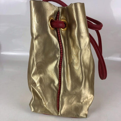 LOEWE Hand Bag Tote Purse Anagram Gold Authentic