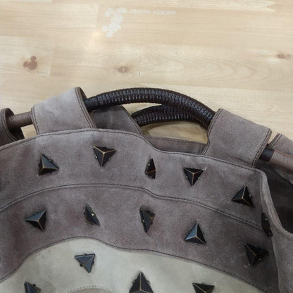 LOEWE Hand Bag Tote Purse Studs Suede Authentic