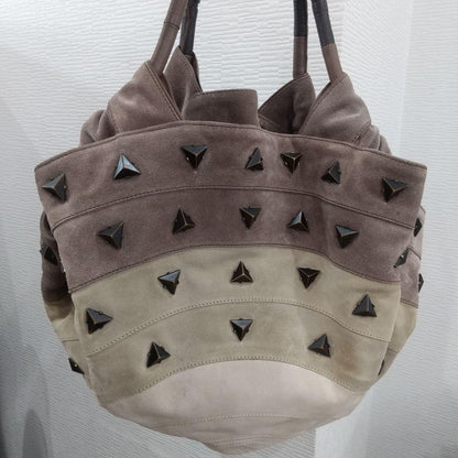 LOEWE Hand Bag Tote Purse Studs Suede Authentic