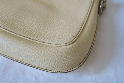 LOEWE Accessory Pouch Hand Pouch Logo OLD Leather Cream Authentic