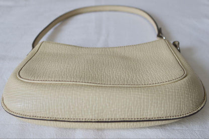 LOEWE Accessory Pouch Hand Pouch Logo OLD Leather Cream Authentic