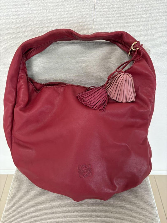 LOEWE Hand Shoulder Bag Tote Purse Anagram Leather Authentic