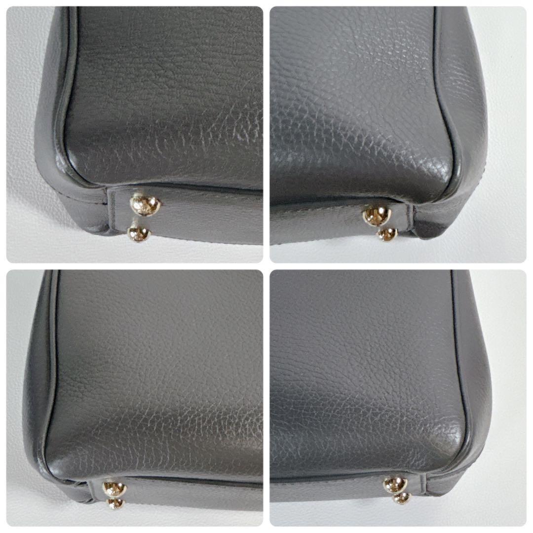 Dolce & Gabbana Hand Bag Tote Purse Leather Gray Authentic