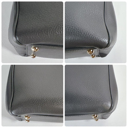 Dolce & Gabbana Hand Bag Tote Purse Leather Gray Authentic