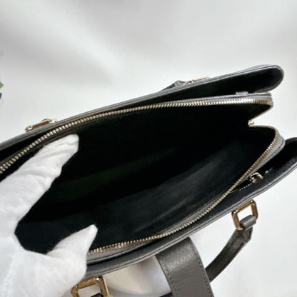 Dolce & Gabbana Hand Bag Tote Purse Leather Gray Authentic