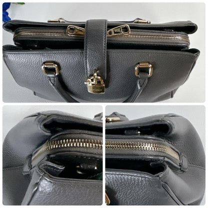 Dolce & Gabbana Hand Bag Tote Purse Leather Gray Authentic