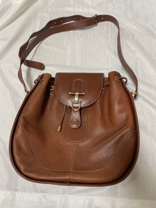 GUCCI Shoulder Bag Purse Leather Brown Authentic