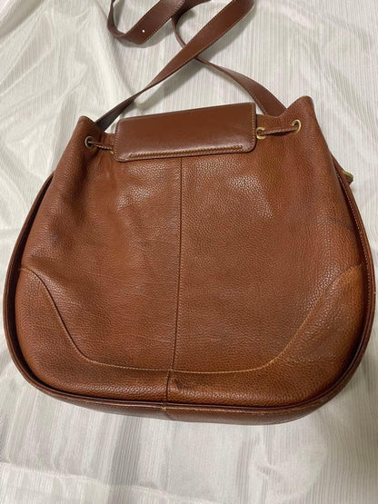 GUCCI Shoulder Bag Purse Leather Brown Authentic