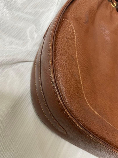 GUCCI Shoulder Bag Purse Leather Brown Authentic