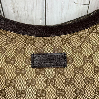 GUCCI Shoulder Bag Purse Sherry Line GG Canvas Brown Authentic