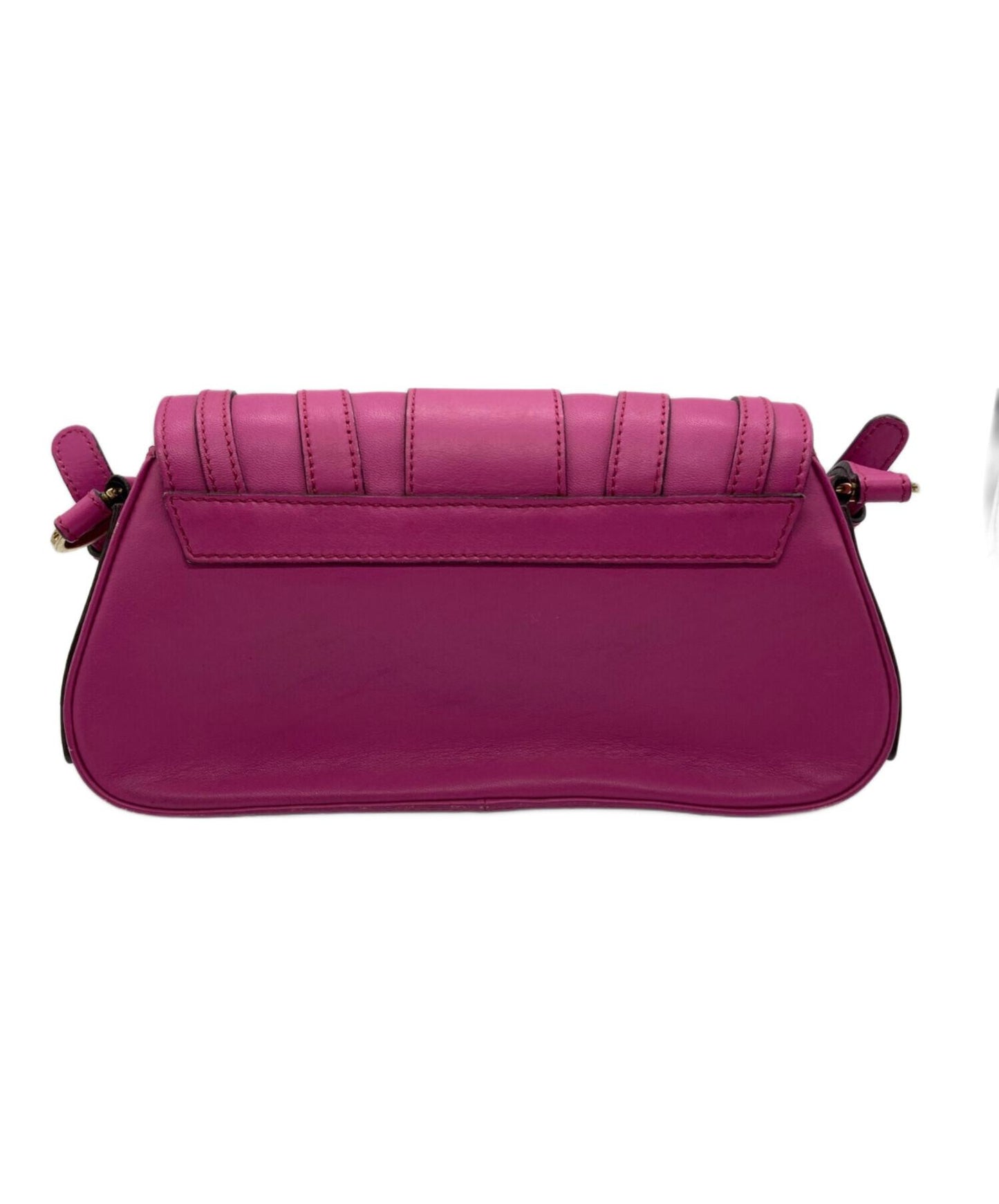 VERSACE Shoulder Bag Purse Leather Shocking Pink Authentic