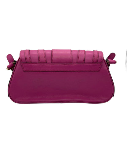 VERSACE Shoulder Bag Purse Leather Shocking Pink Authentic