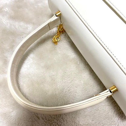 VERSACE Hand Bag Tote Purse Sunburst White Authentic