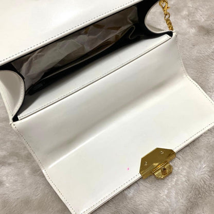 VERSACE Hand Bag Tote Purse Sunburst White Authentic
