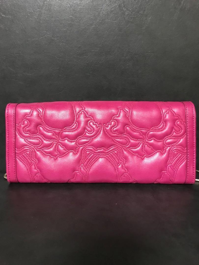 VERSACE Chain Wallet Shoulder Bag Purse Medusa Leather Pink Purple Authentic