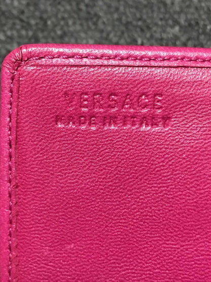 VERSACE Chain Wallet Shoulder Bag Purse Medusa Leather Pink Purple Authentic