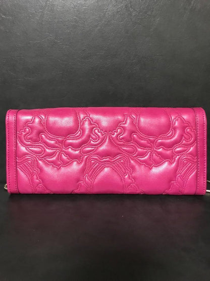 VERSACE Chain Wallet Shoulder Bag Purse Medusa Leather Pink Purple Authentic