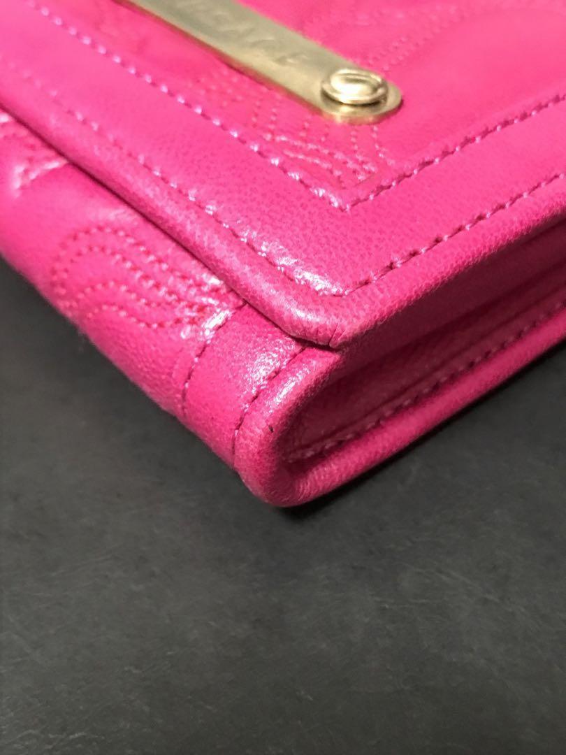 VERSACE Chain Wallet Shoulder Bag Purse Medusa Leather Pink Purple Authentic