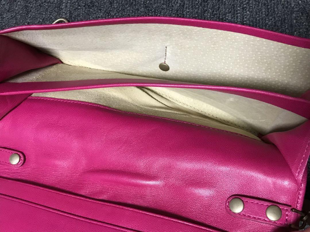 VERSACE Chain Wallet Shoulder Bag Purse Medusa Leather Pink Purple Authentic