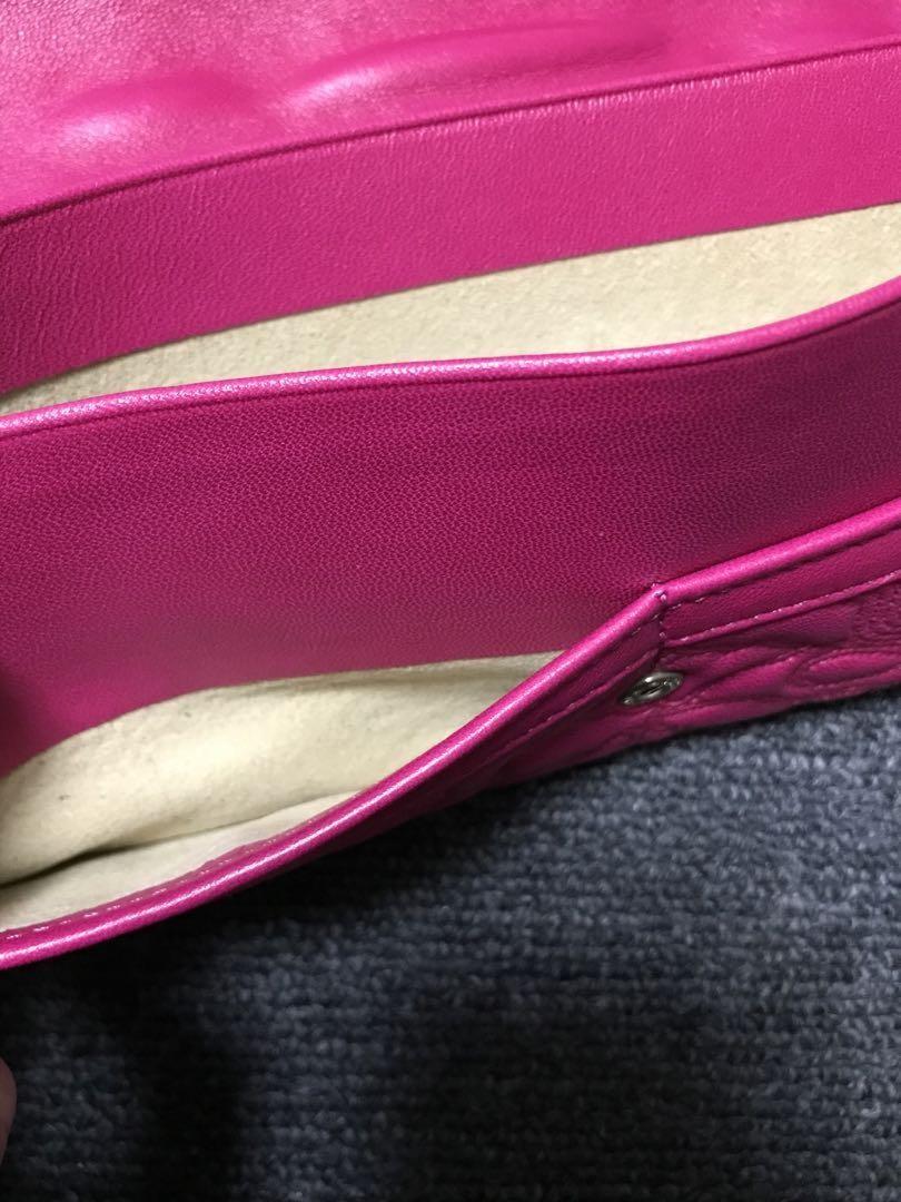 VERSACE Chain Wallet Shoulder Bag Purse Medusa Leather Pink Purple Authentic