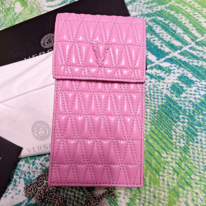VERSACE Shoulder Bag Purse Pink Authentic