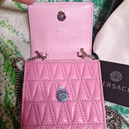 VERSACE Shoulder Bag Purse Pink Authentic
