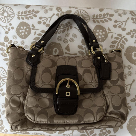COACH Hand Shoulder Bag Tote Purse 2way Signature Authentic