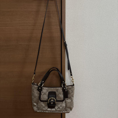 COACH Hand Shoulder Bag Tote Purse 2way Signature Authentic