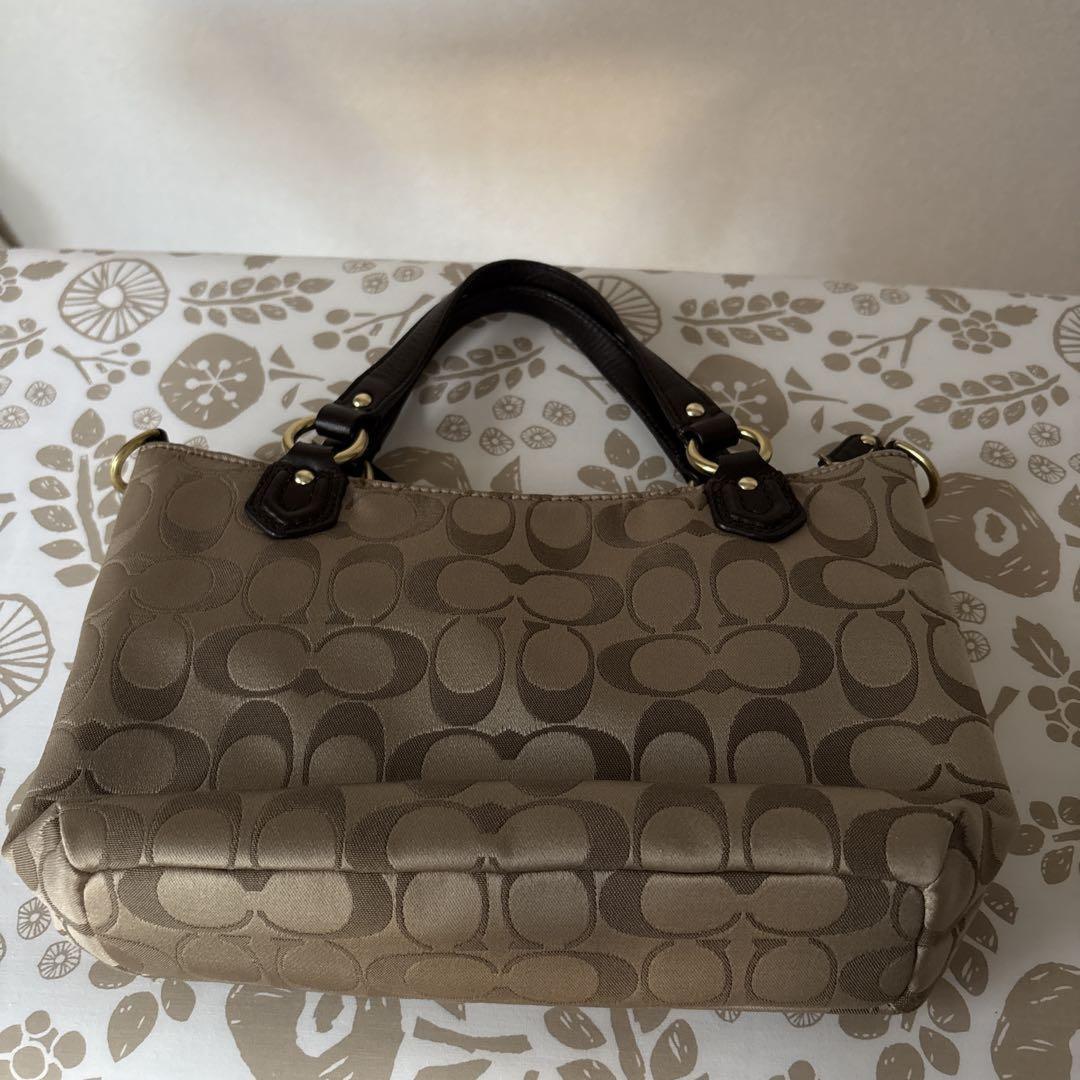 COACH Hand Shoulder Bag Tote Purse 2way Signature Authentic