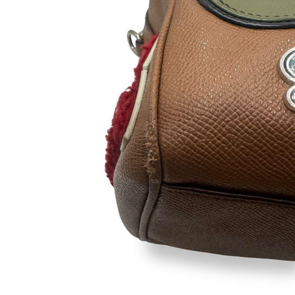 COACH Hand Bag Tote Purse 2way Leather Brown Beige Authentic
