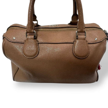 COACH Hand Bag Tote Purse 2way Leather Brown Beige Authentic