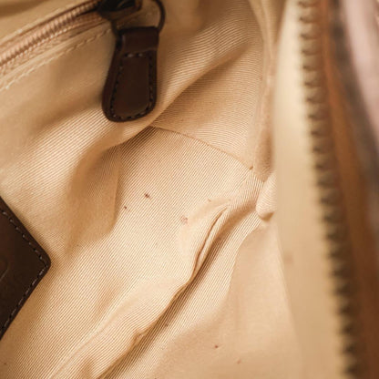 COACH Hand Shoulder Bag Tote Purse Signature Nylon Canvas Brown Authentic