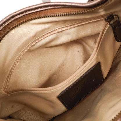 COACH Hand Shoulder Bag Tote Purse Signature Nylon Canvas Brown Authentic