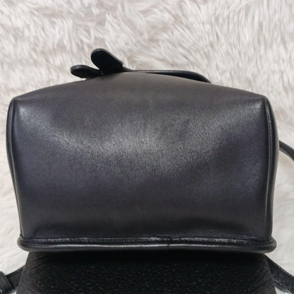 COACH Mini Backpack Old 9960 Turn Lock Leather Black Authentic